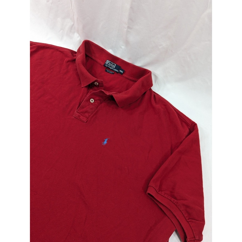 Vintage Ralph‎ Lauren Polo Shirt Mens 4XL Red Pique Cotton RL06 Mens